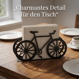 MIJOMA Metal Bicycle Napkin Holder, Stylish Napkin Holder in Black, 19 x 3 x 9.5 cm - Vintage Decoration for Kitchen & Table