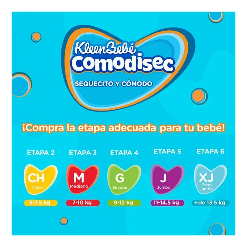 Pañales Kleenbebé Comodisec Etapa 5 Unisex 40 Piezas