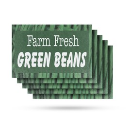 Farm Fresh Green Beans Vinyl Decal 5 Pack of 24 Inch x 36 Inch Weatherproof Heavy-Duty Adhesive Backing | Nutritious Vegetables, Local Farms, Grocery Promotions | Made in USA