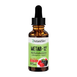 NaturalSlim Liquid B12 Vitamins with Vitamin D - Metab-12 Methylcobalamin 2500 mcg B12 Sublingual Drops for Metabolism, Energy, & Immune Support - Berry Flavor 1 fl oz