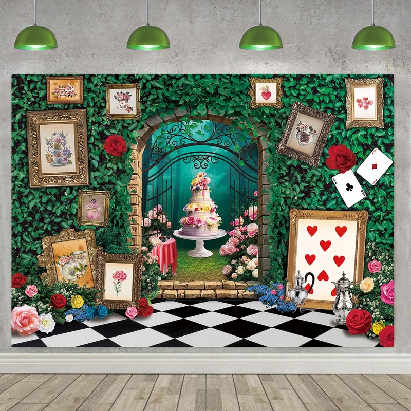 Wonderland Photo Backdrop 7X5FT Wonderland Tea Party Decorations
