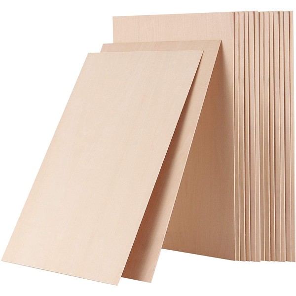 HAKZEON 15 PCS 300 x 200 x 1.5mm Balsa Wood Sheets, Unfinished Basswood Sheets for DIY Building Project Model Arts Crafts House Aircraft Ship Boat