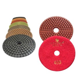 Granite Wet Diamond Polishing Pads 4 Inch for Marble Concrete Glass Stone Polishing by STADEA, Grit 400-5 Pieces