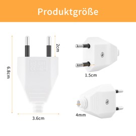 Pieces Euro Coupling Flat, Euro Coupling 230 V Flat, Schuko Coupling Flat, Euro Plug Flat for Schuko Plug Flat (White), Coupling 230 V (White, 4 Pieces)