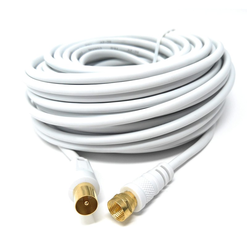 DRUT 15m RF TV Aerial Male to F Type Connector