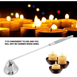 ZJchao apagador de Velas, Apaga Velas, Acero Inoxidable Campana en Forma de Vela Snuffer Larga manija Herramienta de la Cubierta de la Vela para Apagar con Seguridad Vela Accesorios para Velas Snuffe