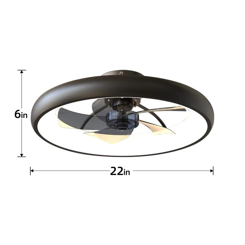 CIKASS Ceiling Fan with Lights Dimmable LED Reversible Blades Timing