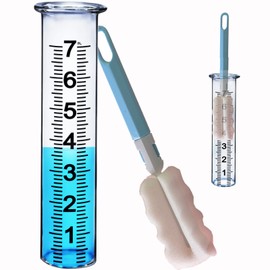JMBay Rain Gauge Replacement Tube,7 inch Capacity Outdoor Rain Gauge Glass Tube for Garden Yard Home, Upgraded Lip Design Large Font Transparent Measure Tube,Best pcs Tube with 1 Clean Brush.