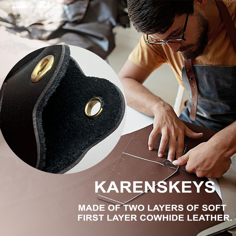 KARENSKEYS Handmade Leather Car Key Cover, Broken Loop Replacement, Sleeve