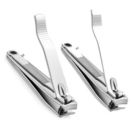 Sizler Beauty Nail Clippers, 2 Pack Nail Clipper Set Stainless Steel Nail Cutter Fingernails Toenails Thick Nails Kit for Men and Women with Nail Filer