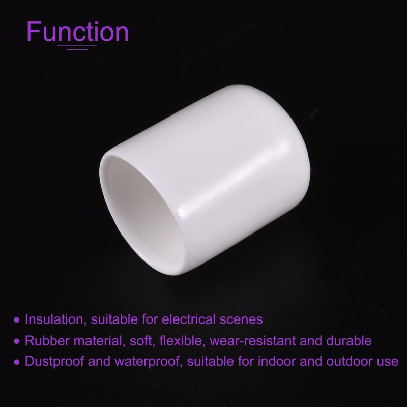 DMiotech 100 Pack 5/8" ID White Screw Thread Protectors Rubber