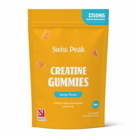 Swiss Peak Creatine Gummies 3750mg Creatine Monohydrate Mango Flavour 90 Vegan Gummies Easy Daily Creatine Supplement Made in Britain