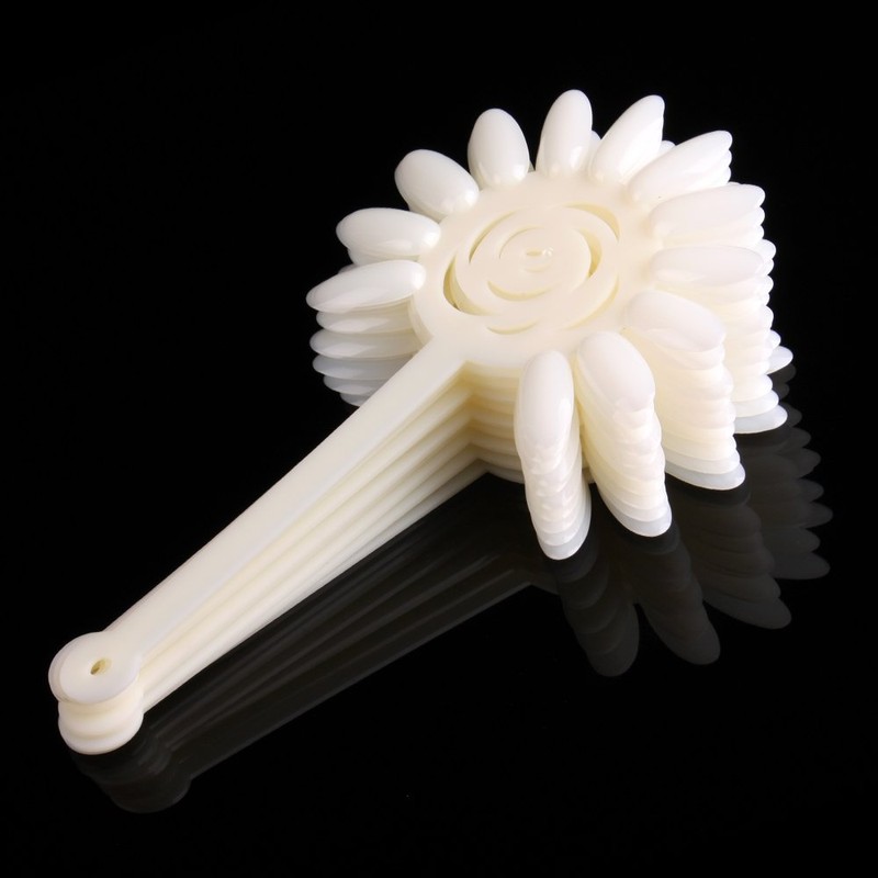 Flower Shaped Acrylic False Nail Tips Palette Display Fan (Quantity: