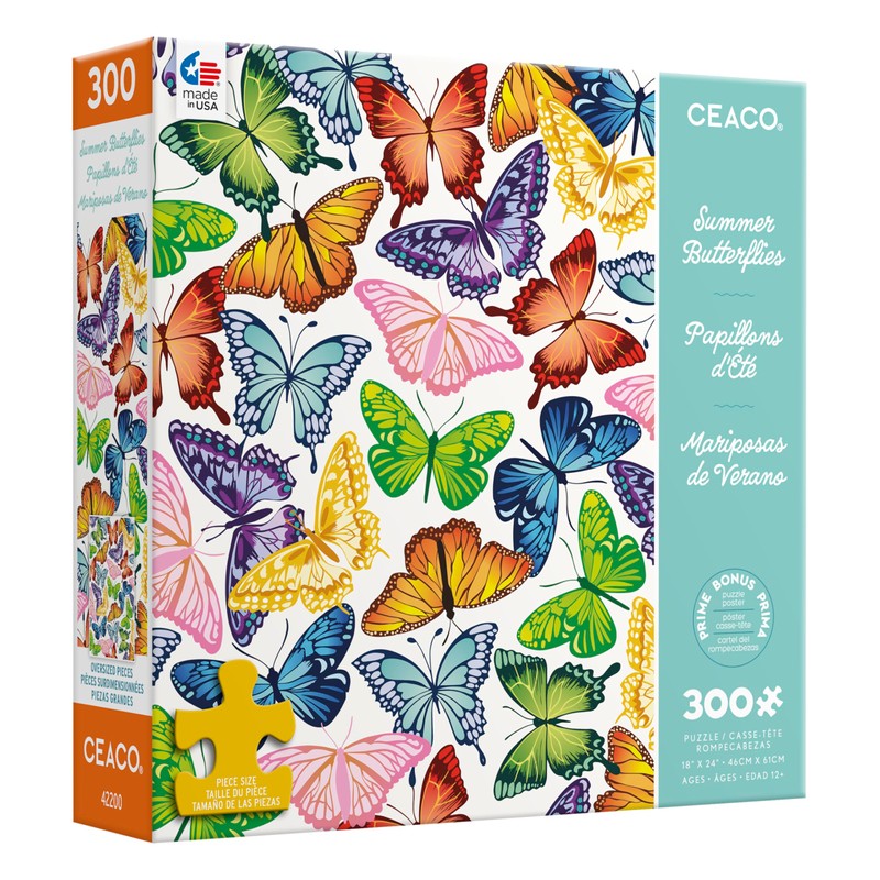 Ceaco - Summer Butterflies - 300 Oversized Piece Jigsaw Puzzle