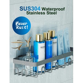 GVY Shower Caddy 5 Pack, Adhesive Shower Organizer Bathroom Shelves,Rustproof Bathroom Organizers and Storage for Home Decor, No Drilling Shower Shelves for Apartment Essentials