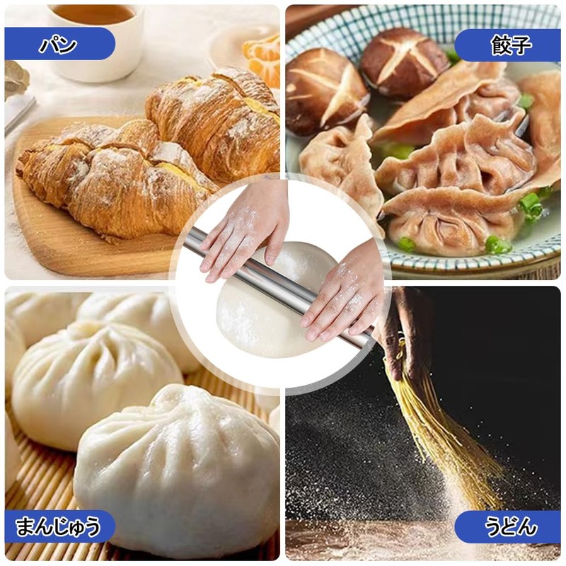 UrbanPulse Rolling Pin, Stainless Steel, Kitchen Utensils, Bread Making Tool,