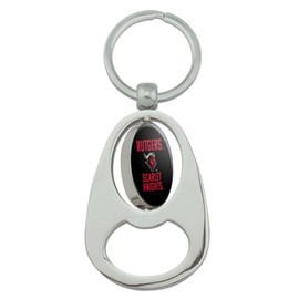 GRAPHICS & MORE Rutgers University Scarlet Knights Keychain Chrome Metal Spinning Oval Bottle Opener