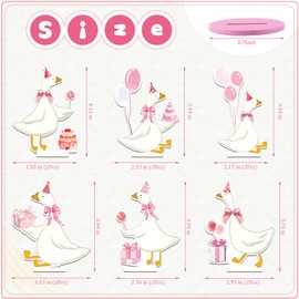 BruinBang 12 PCS Wooden Silly Goose Table Decorations with Base One Silly Goose Birthday Party Decoration Light Pink Farm Animal Theme Party Centerpieces for Baby Shower Table Decoration Birthday Gift