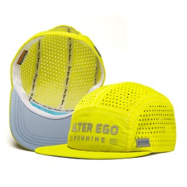 Alter Ego Cruiser Splash Performance Hat – Lightweight, Water-Resistant, Packable, Breathable Adjustable Cap for Running, Workout, Raceday, Pickleball (Men & Women) - Electric Yellow