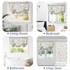 jinchan Linen Floral Valance Tie up Curtains for Small Windows