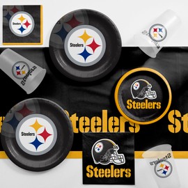 Trendware Pittsburgh Steelers Game Day Party Supplies Kit, Serves 8