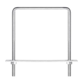 uxcell Square U-Bolts, 152mm(5.98") Inner Width 200mm Length M10 304 Stainless Steel U Clamp Bolt with Nuts and Plates, for Boat Trailer