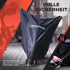 BIKESTARS Motorcycle Tarpaulin – Waterproof and Winterproof – Outdoor & Indoor – Oxford 300D Fabric – Robust & Tear-Resistant Tarpaulin – Motorcycle Cover – with Waterproof Seams – (245 x 105 x 125