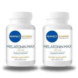 Melatonina MAX extra fuerte de 60 mg - Melatonina de alta dosis, vegana, sin OMG, sin gluten (120 cápsulas 2 unidades)