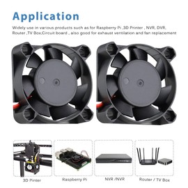 2 pieces 40 x 10 mm fan 12 V 4010 fan 40 mm x 10 mm brushless fan for exhaust ventilation fan replacement