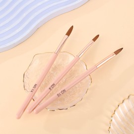 3-Piece Acrylic Nail Brush Set – Sizes 8, 10, 14 – Professional Nail Extension & Art Design Tools for Manicure & Pedicure. Perfect Gift for Women & Technicians. Durable & Precise for Salon