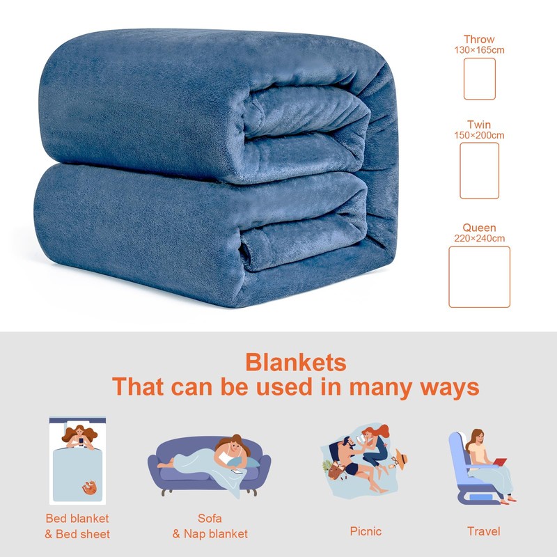 EHEYCIGA Fleece Blanket Throws for Sofas Fluffy Warm Soft Blanket