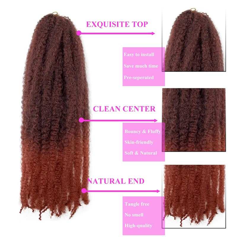 Marley Twist BraidIng Hair, Cuban Twist, 18 In,8 Packs,1B/350