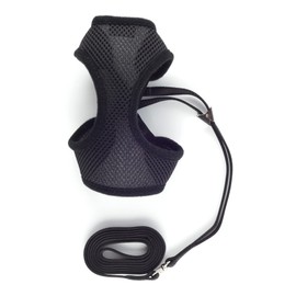 Ancol Soft Mesh Cat Harness and Lead Set. MEDIUM/ 15 cm length, Black