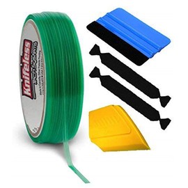 Knifeless Finish Line Vinyl Wrap Cutting Tape Roll for Pinstriping and Detailing (50m Roll w/Squeegee, Detailer & 2 Felts)