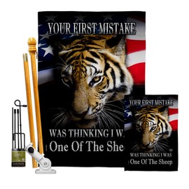 Your First Mistake Garden House Flags Kit Americana Political President Democrat Republican Tea Party United State American Election Small Decorative Gift Yard Banner Double-Sided Made In USA 28 X 40
