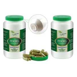 VITA IDEAL VITAIDEAL Vegan® Fennel Seeds 2 x 360 Capsules Foeniculum Vulgare Daily Serving 900 mg Fennel Seeds Pure Powder Natural, Vegetable and No Additives