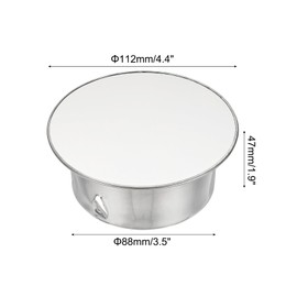 PATIKIL Chimney Hole Cap, 112mm(4.4 Inch) Adjustable Round Stainless Steel Flue Hole Cover Stove Pipe Cap Pipe Cover for Kitchen Balcony Sewer, Silver Tone