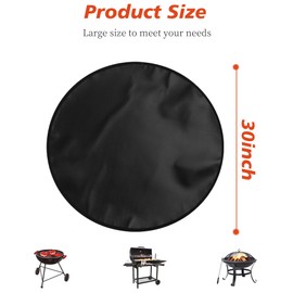 Fireproof Grill Pad,30'' Fire Pit Mat for Outdoor Grill,Under Grill Mat,Black