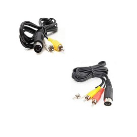 WICAREYO 1pcs AV Audio Video Composite TV Kabel für Genesis Mega Drive 1 & 1pcs 6ft Audio Video AV Kabel 9 Pin für Genesis Mega Drive 2 & 3