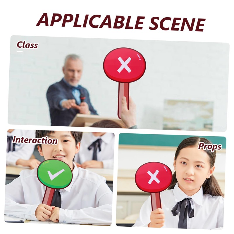 KICHOUSE 2Pcs Handheld Voting Paddle Classroom Voting Board Design for