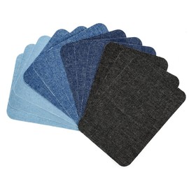 Butie Black Iron on Patches for Clothes, Nevy Blue Denim Iron on Fabric, Strongest Glue 100% Cotton, 12Pcs Hole Repair Patchs(3" by 4-1/4")