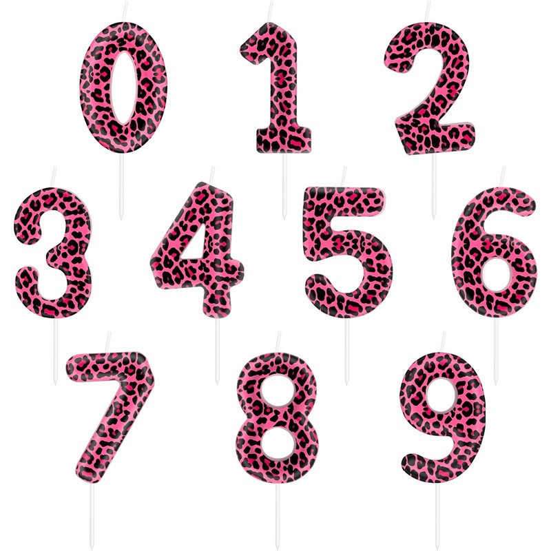 Leopard Print & Cheetah Birthday Candles - Number 6, Party