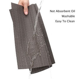 Myir JUN Table Mats Set of 6, Place Mats Table Placemats Washable Non-slip Heat Insulation Woven Vinyl for Kitchen Dinning Restaurant 17"X12" (Dark Gray)