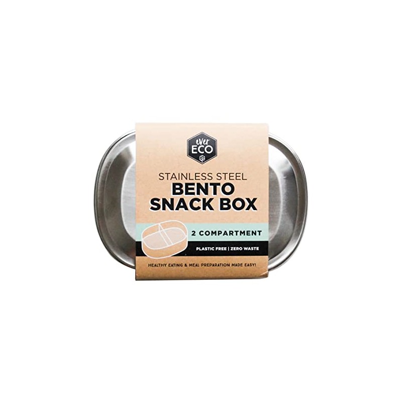 Ever Eco Stainless Steel Bento Snack Box 2 Compartments, 580
