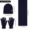 Aneco Juego de gorro de invierno para hombre, 4 piezas,