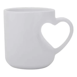 Like Shop Pack De 10 Tazas Blancas Corazon  Ideal Para Sublimar 10 Oz