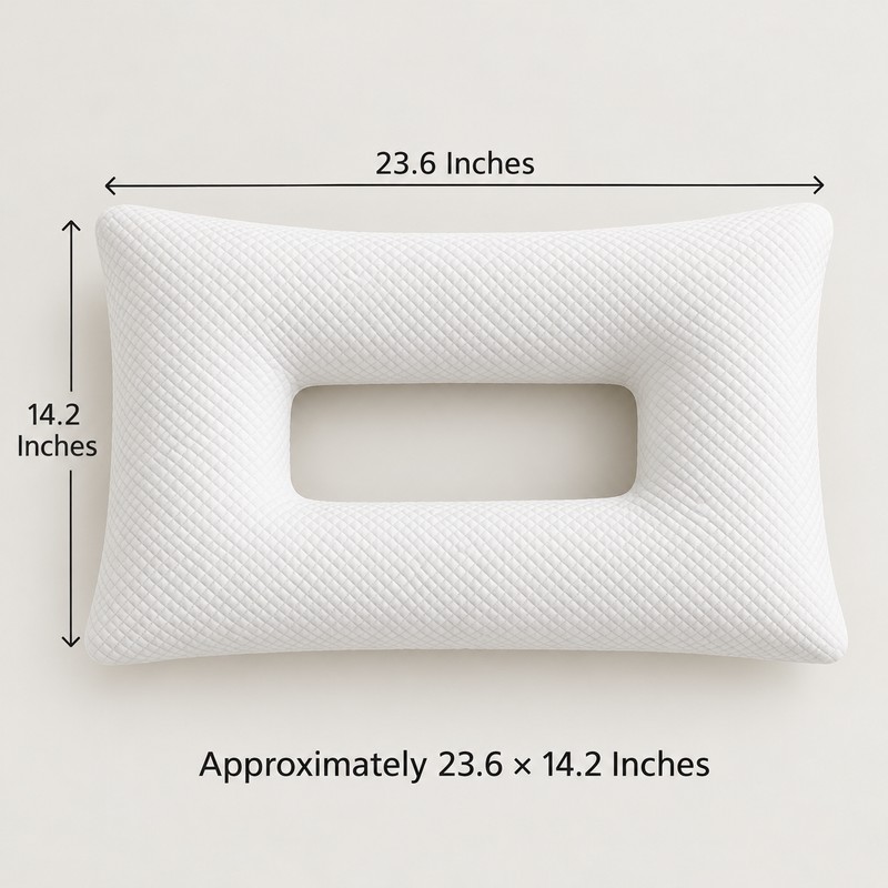 Ear Hole Pillow for Side Sleepers – Rectangular Ear Piercing