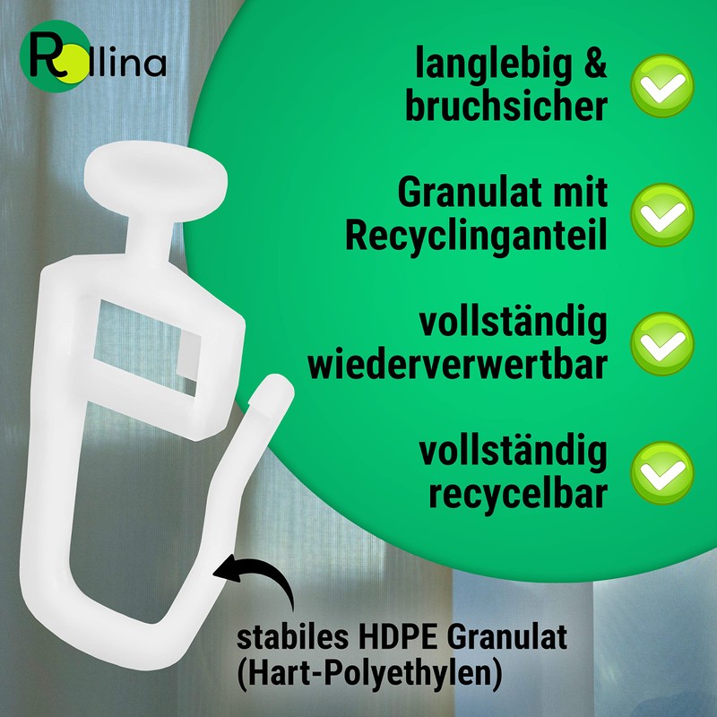 Rollina Curtain Gliders 7 mm (Pack of 100) - Curtain
