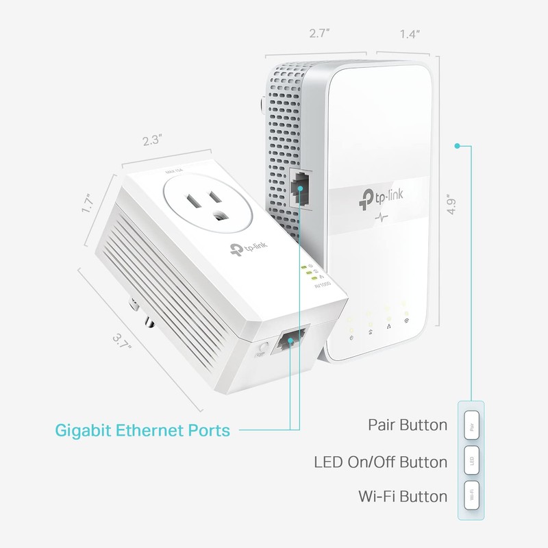 TP-Link Powerline WiFi Extender TL-WPA7617 KIT - Includes AV1000 Powerline