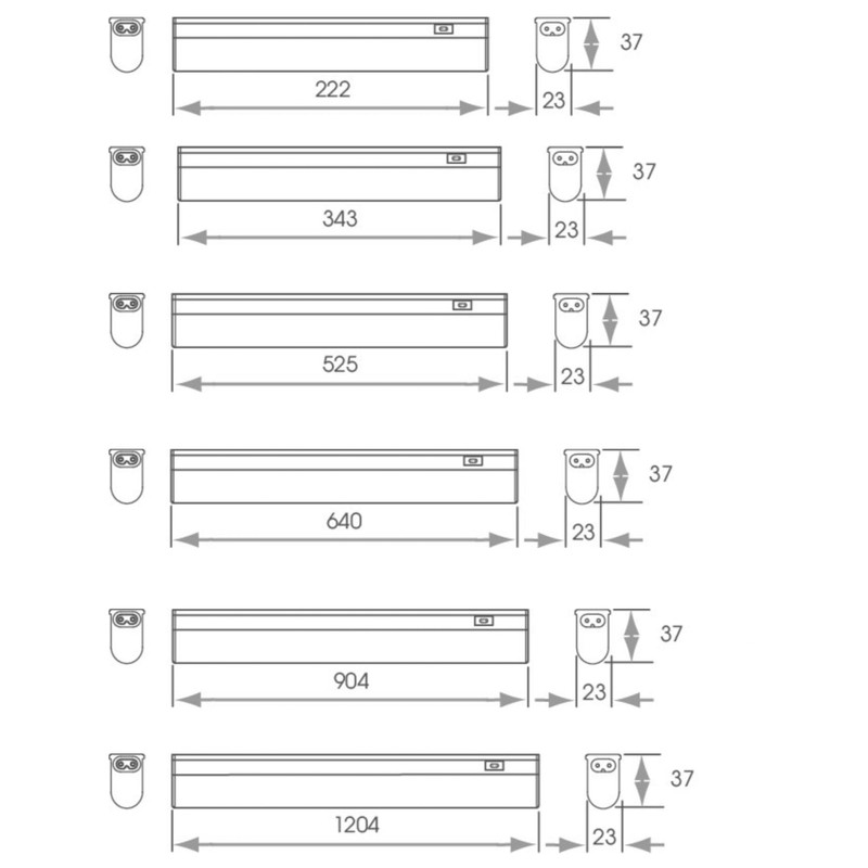 Sycamore Lighting SY7690ANW Sirius LED Strip Light, 3w, 222mm, 240v,